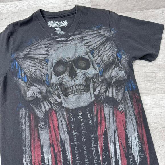 Skull Cyber Y2K Helix Graphic T-Shirt Small - Picture 2 of 7